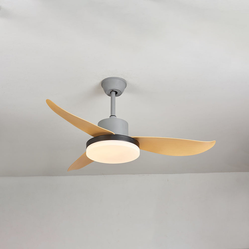 Haydn 3 Blätter Deckenventilator mit Beleuchtung, Metall & Acryl, ∅95/112CM - Lumpaz