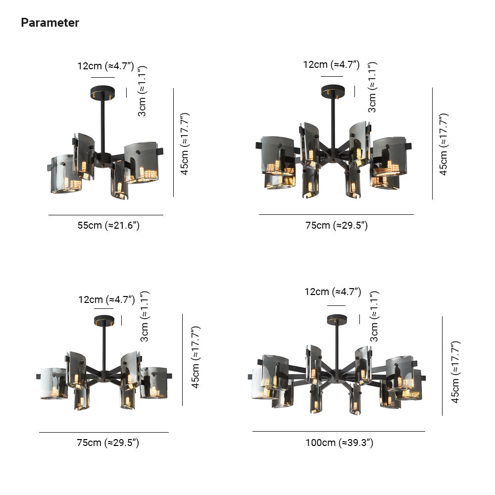 Evette Pendelleuchte Dimmbar, Reines Kupfer, 2 Farben, 4/6/8/10 -flammig - Lumpaz