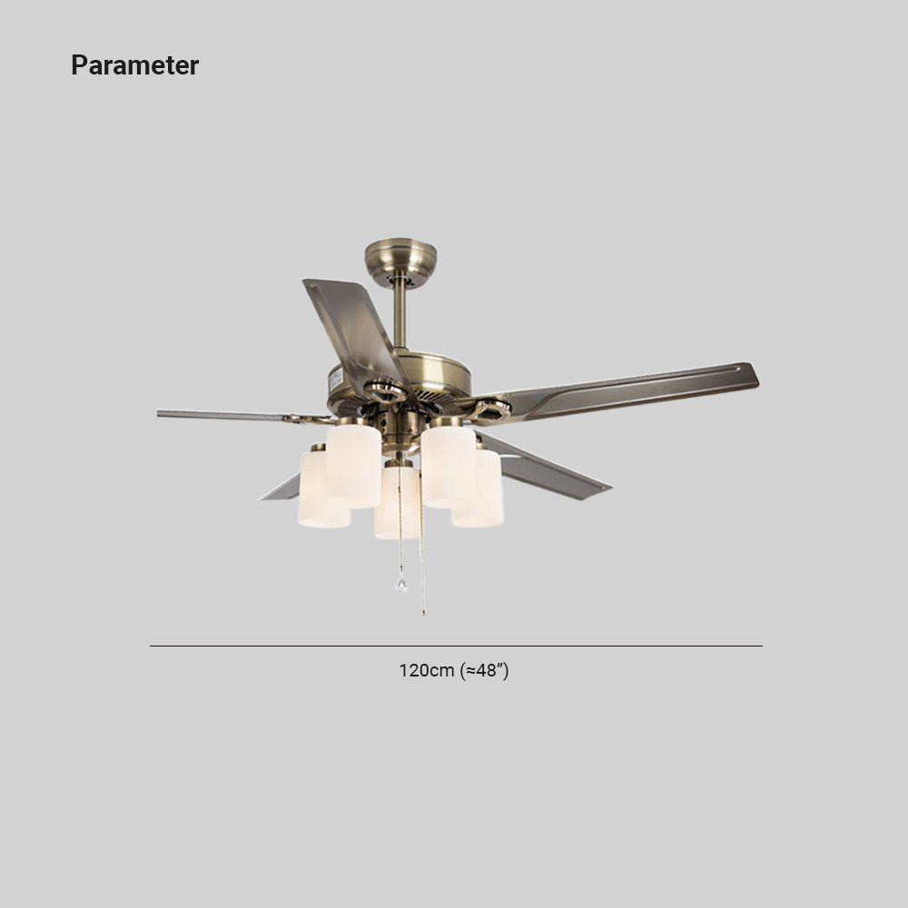 Alessio 5-Blatt-Deckenventilator mit Beleuchtung, 5-flammig, ∅120CM - Lumpaz