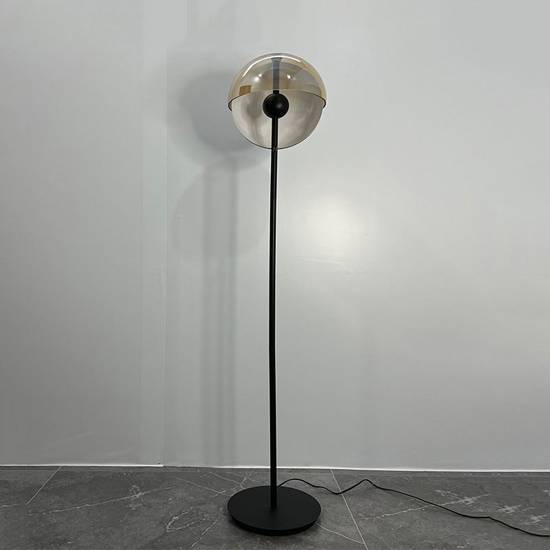 Salgado Geometrische Schwarze & Bernsteine Stehleuchte, Metall & Glas, 155CM Lang - Lumpaz
