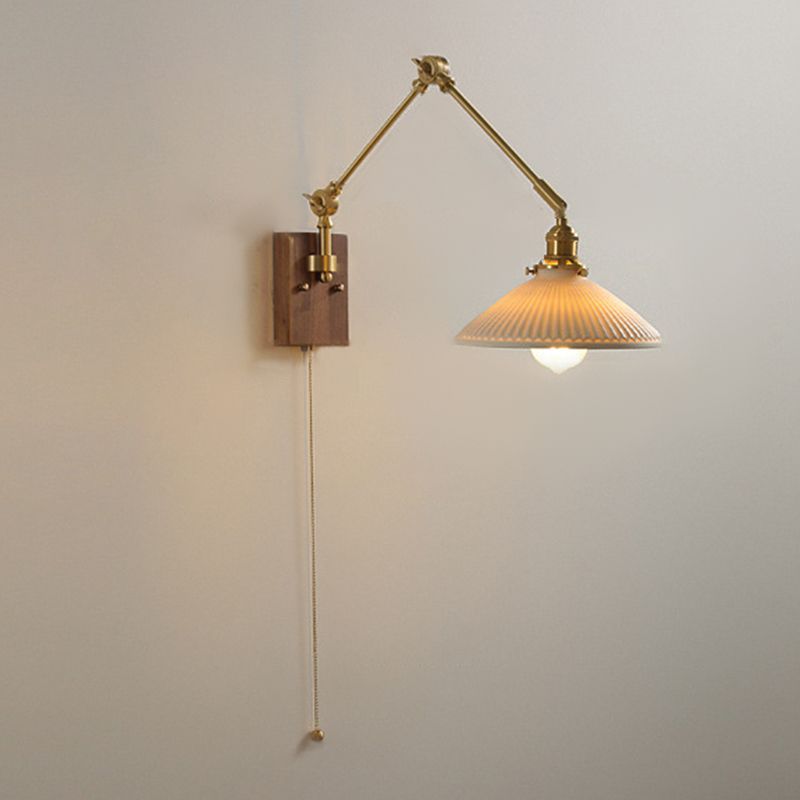 Ozawa Verstellbare Wandleuchte mit Falten, Metall & Holz, 11 Stile - Lumpaz