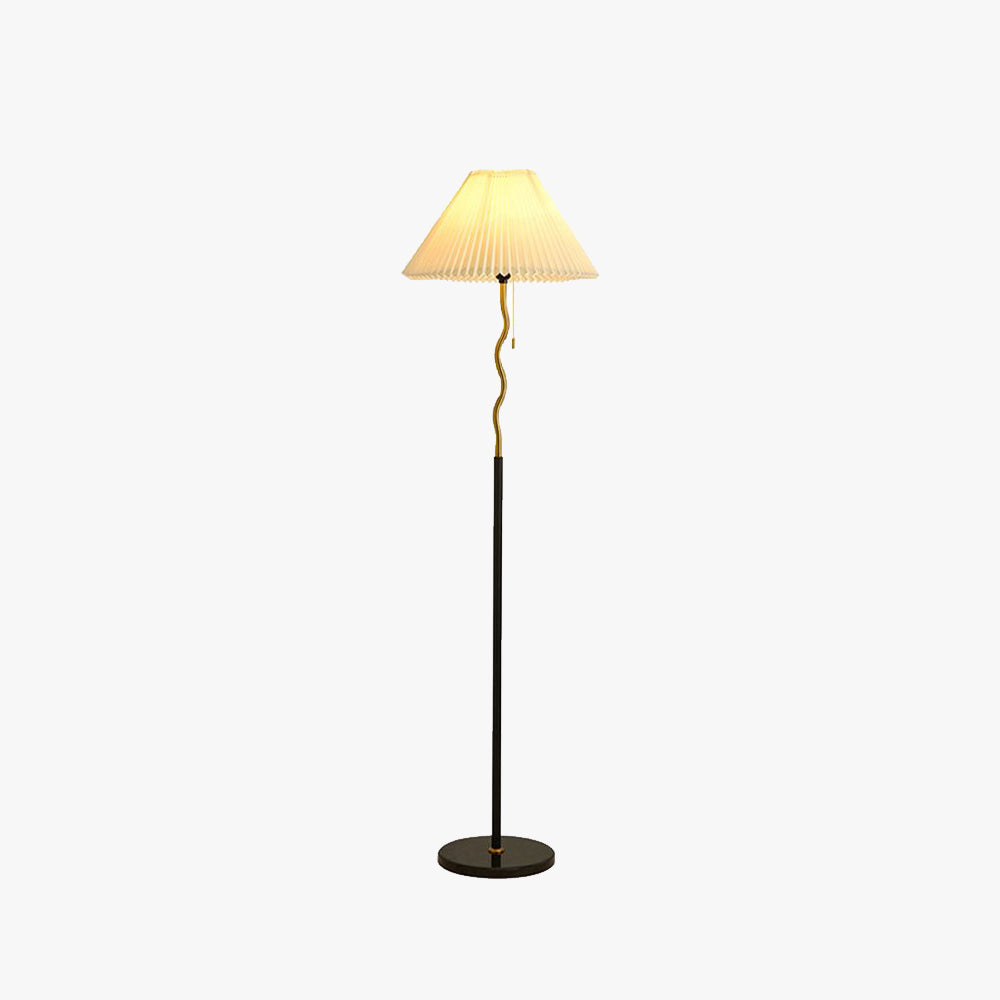 Ozawa Geometrische Plissierte Stehleuchte, Metall & Stoff, 160CM Lang - Lumpaz