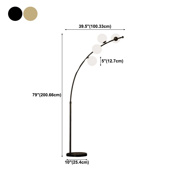 Valentina Bogen Blase Stehleuchte, 2 Farben, 3/4/6-flammig, 200CM Lang - Lumpaz