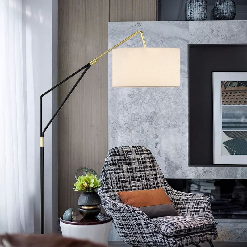 Eryn Elementar Stehleuchte, Metall & Textil, 180CM Lang - Lumpaz