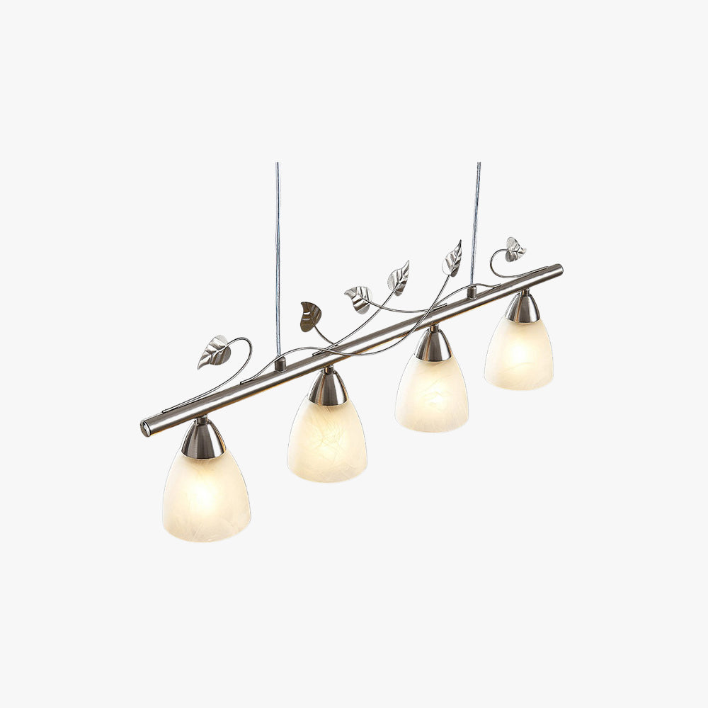 Eyrn Blatt Lineare Pendelleuchte, 4-flammig, Metall & Glas - Lumpaz