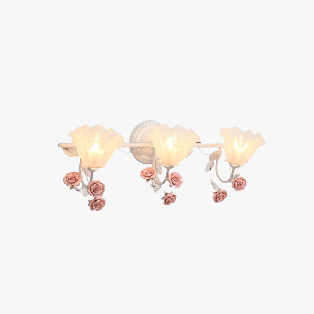 Félicie Blume Rosa & Blau Spiegelfront Waschtisch-Wandleuchte, 2/3-flammig - Lumpaz