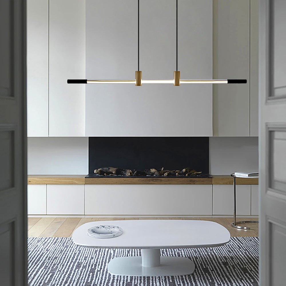 Edge Pendant Light, Metal & Glass, L 120/140CM - Lumpaz