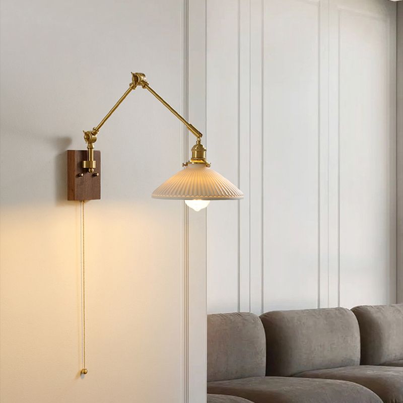 Ozawa Verstellbare Wandleuchte mit Falten, Metall & Holz, 11 Stile - Lumpaz