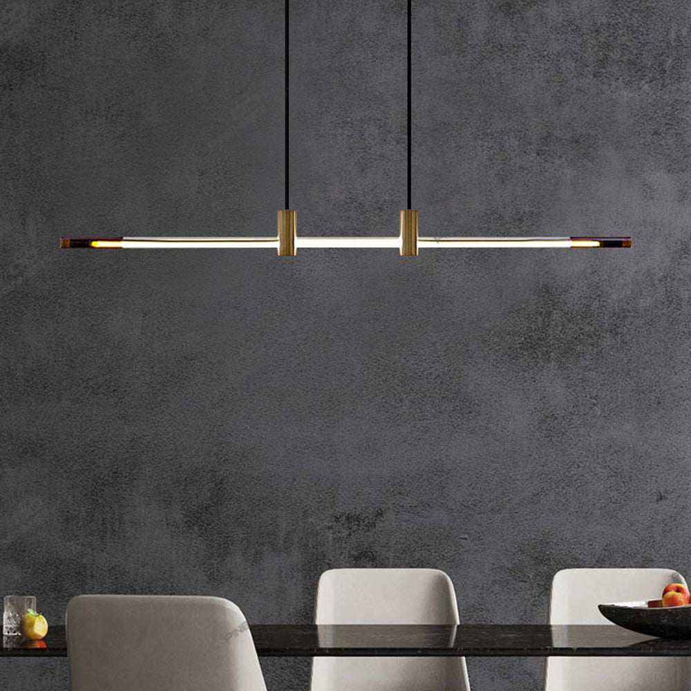 Edge Pendant Light, Metal & Glass, L 120/140CM - Lumpaz