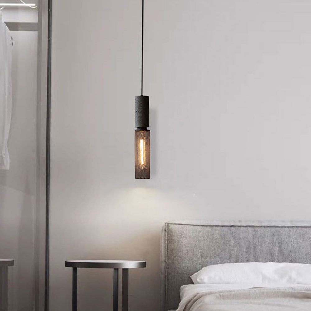 Zaid Industrielle Pendelleuchte, 6 Stile, Zement und Metall - Lumpaz