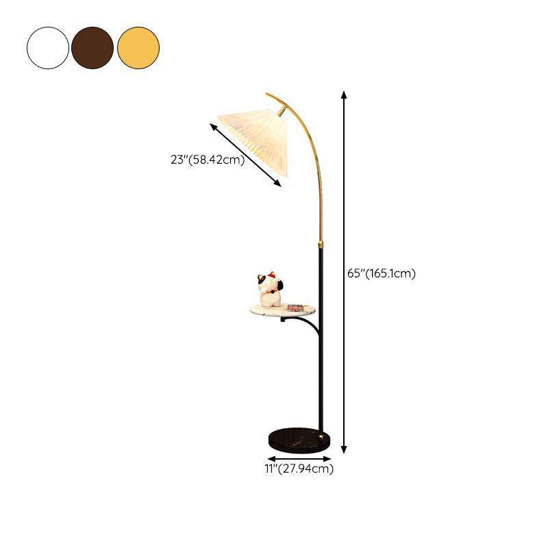 Ozawa Plissiert Stehleuchte mit dem Nachttisch, Metall & Holz, 3 Farben - Lumpaz