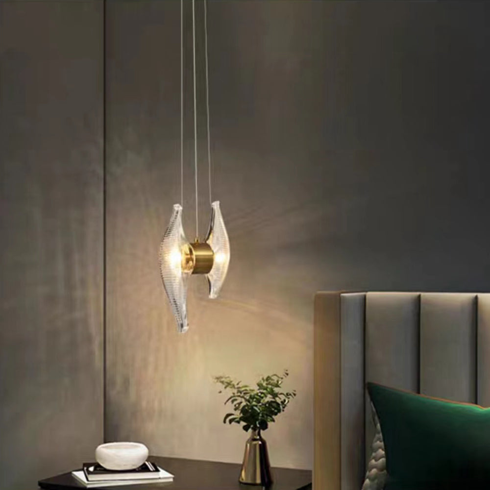 Kirsten Shell Pendelleuchte, Glas & Aluminium - Lumpaz