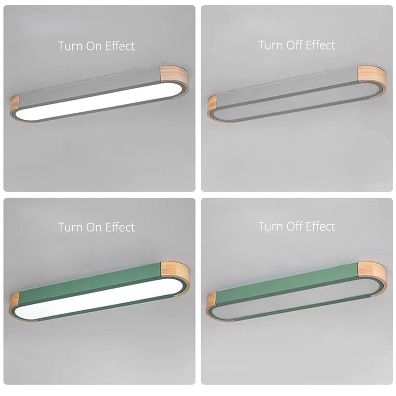 Morandi Einfache LED Deckenleuchte aus Holz für Wohnzimmer, Schlafzimmer - Lumpaz