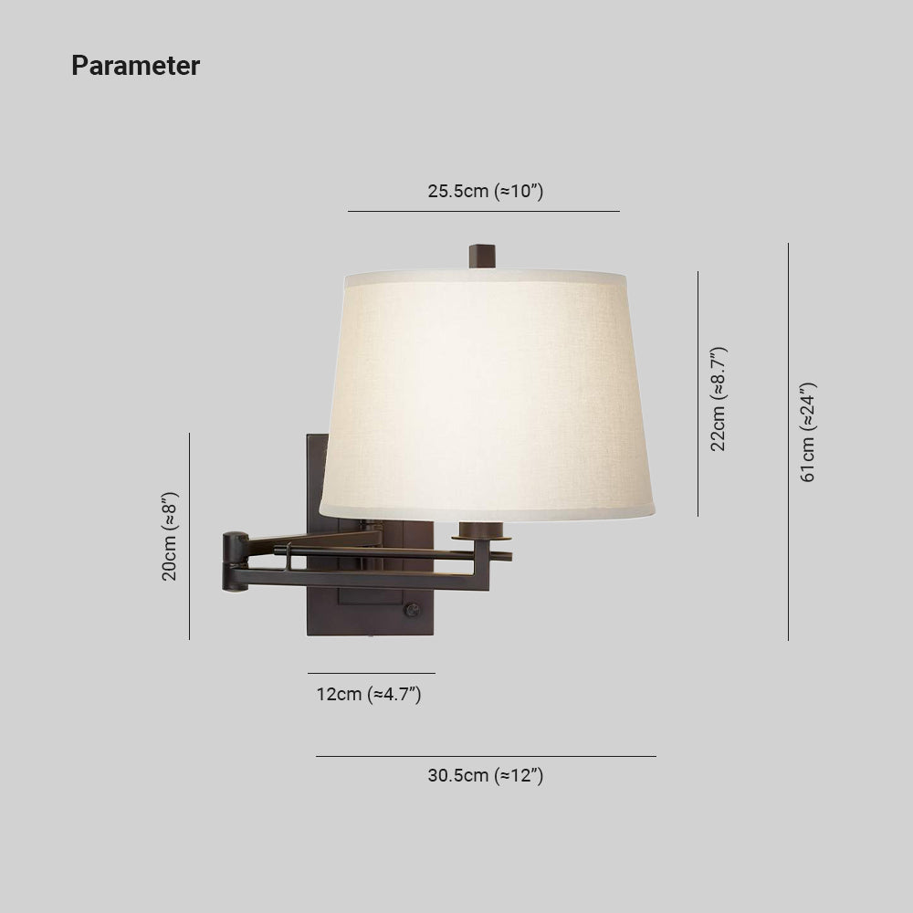 Eyrn Bronze Steckbare Verstellbare Wandlampe, ∅30CM - Lumpaz