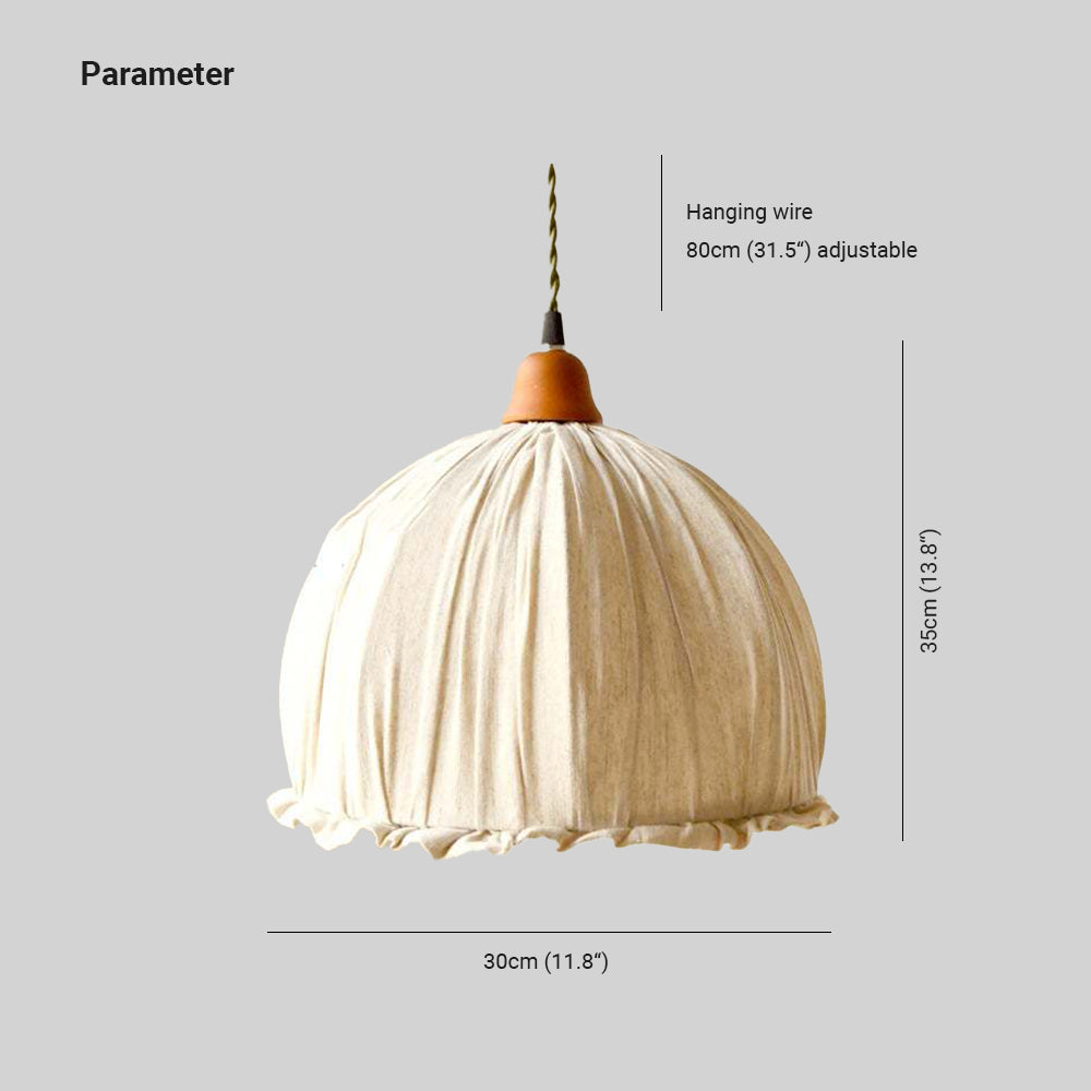 Schlichte Pendelleuchte aus Stoff für Esszimmer & Schlafzimmer - Lumpaz