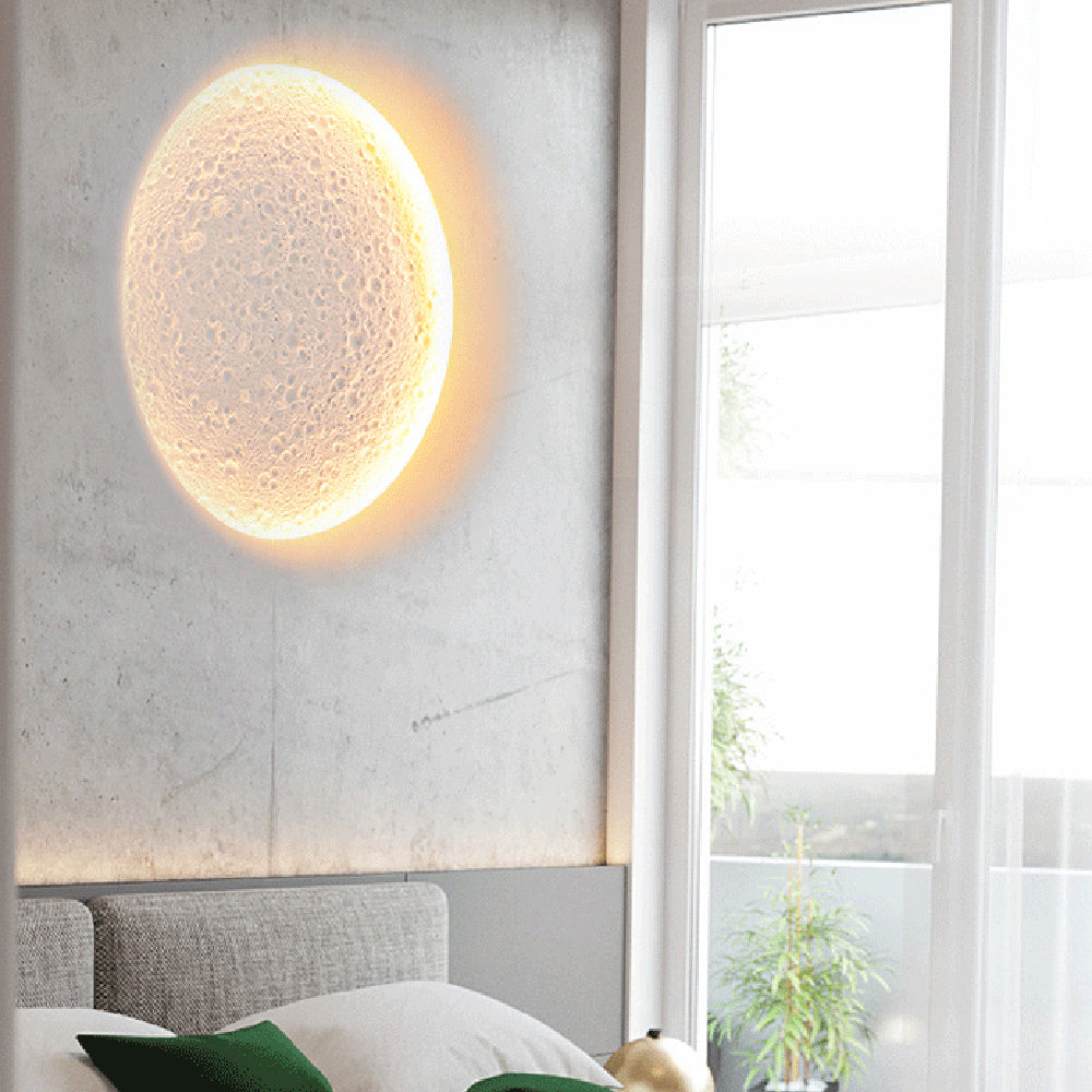 Elif Mond Wandmalerei Lampe Fernbedienung Dimmbar, 2 Stil - Lumpaz