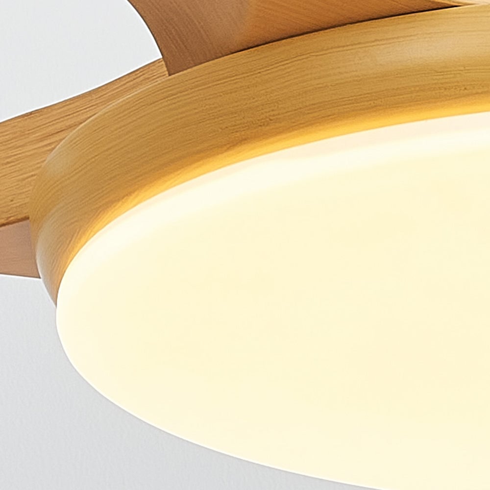 Ozawa 3 Blätter Holz Elementar Deckenventilator mit Beleuchtung, 3 Farben, ∅100/120/140CM - Lumpaz