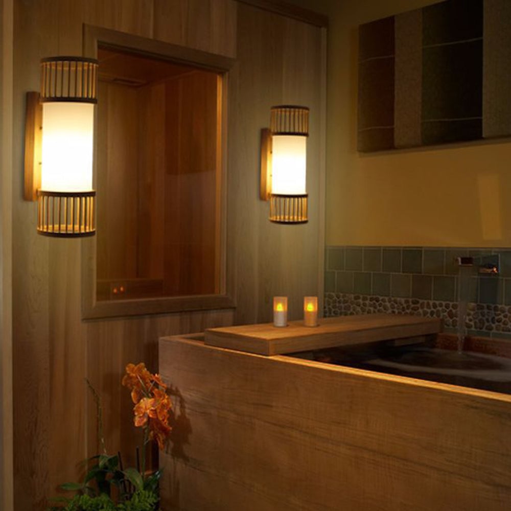 Muto Bamboo Weben Wandleuchte, 4 Stile - Lumpaz