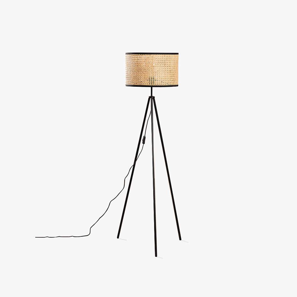 Ritta Tripod Stehlampe, Rattan & Weidengeflecht - Lumpaz