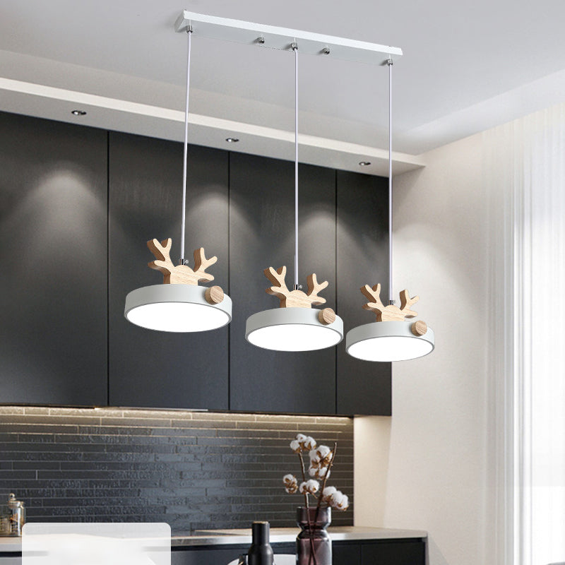 Morandi Holz LED Kronleuchter Hirschgeweih Pendelleuchte - Lumpaz