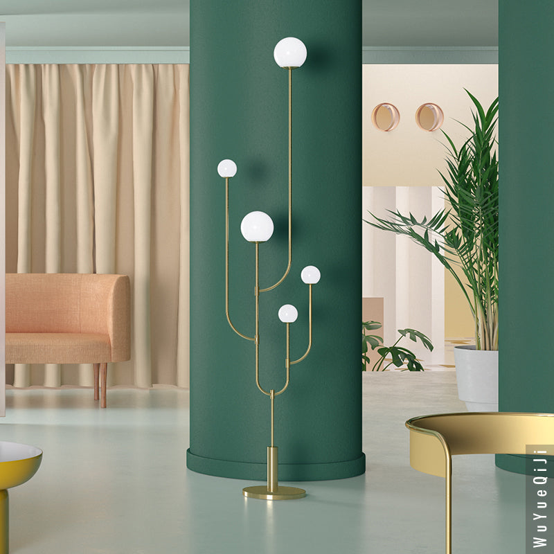Valentina Kaktus Stehlampe, Messing & Glas, 180CM Lang - Lumpaz