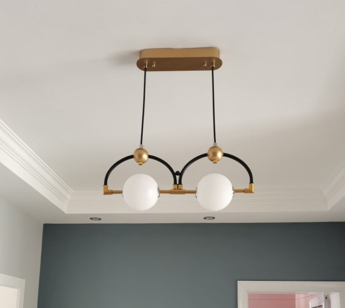 LED Pendelleuchte Schwarz Hinzufügen Gold Lange - Lumpaz