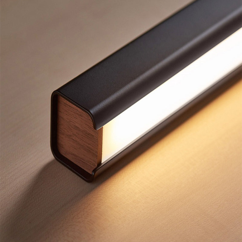 Edge Pendelleuchte Linear dimmbar, Metall&Holz, 60/80/100/120CM Lang - Lumpaz