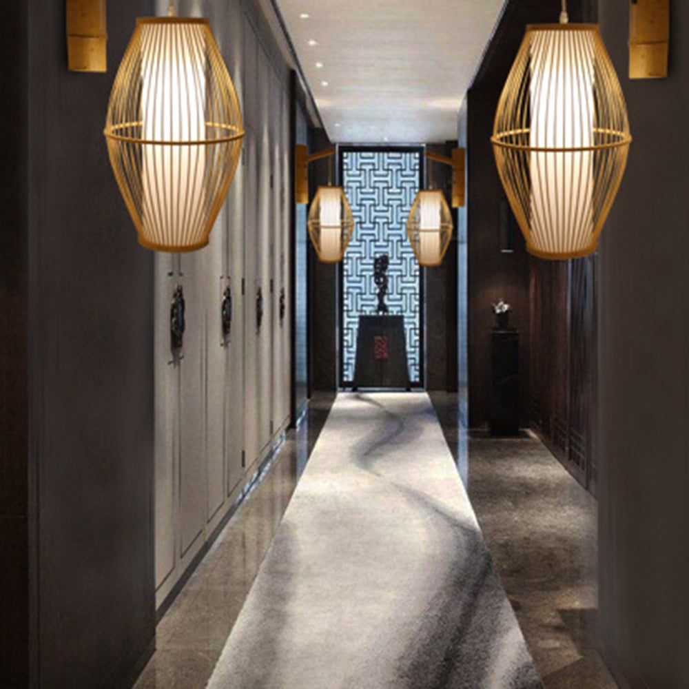 Muto Bamboo Weben Wandleuchte, 4 Stile - Lumpaz