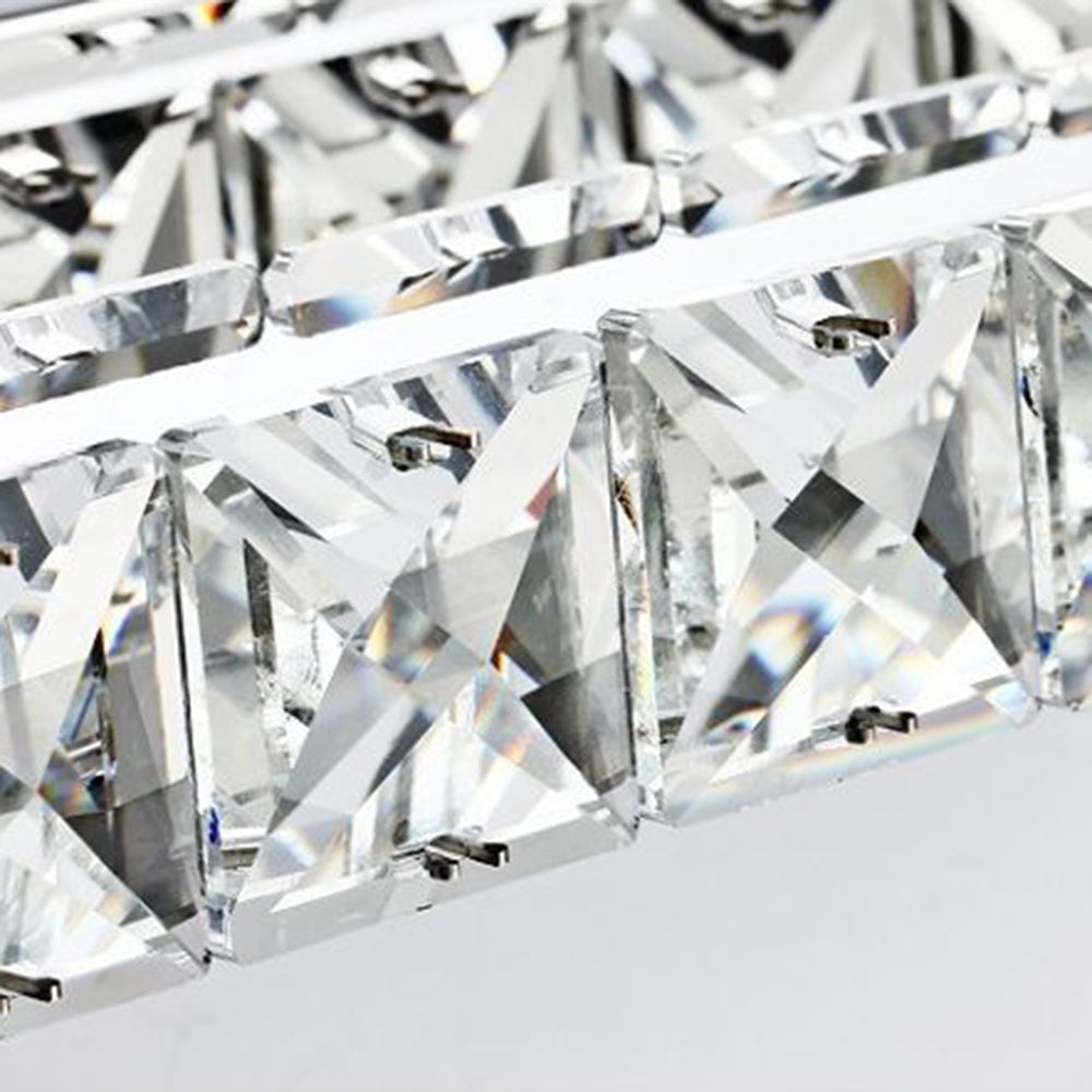 Kristy Rechteckige Spiegelfront Waschtisch-Wandleuchte, Kristall & Metall, 40CM Lang - Lumpaz