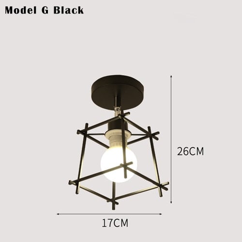 Vintage Deckenlampe E27 Schwarz/Weiß Verstellrichtung LED Deckenleuchten - Lumpaz