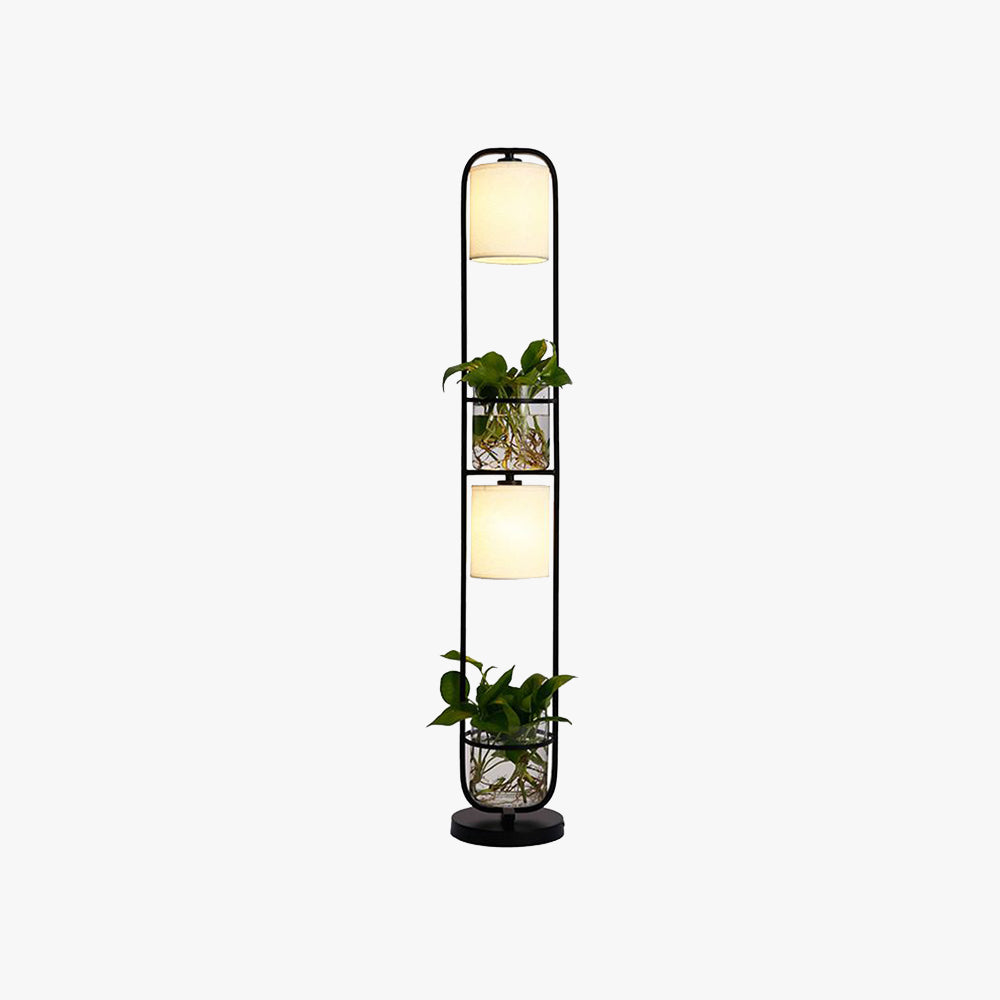 Eryn Zylinder Stehlampe Mit Blumentopf, 2-flammig, 125CM Lang - Lumpaz