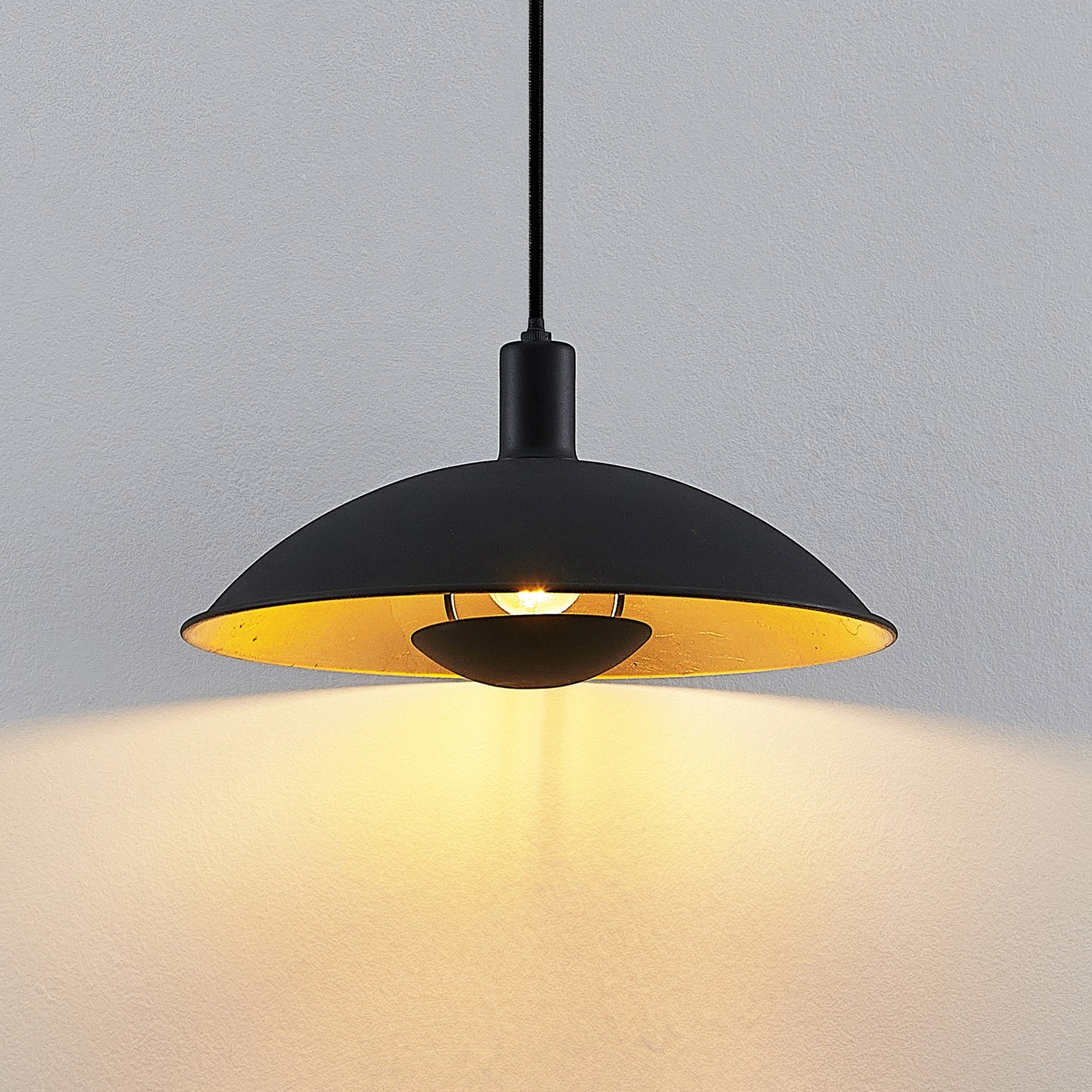 Carins Schwarz & Gold Pendelleuchte, ∅30/40CM - Lumpaz