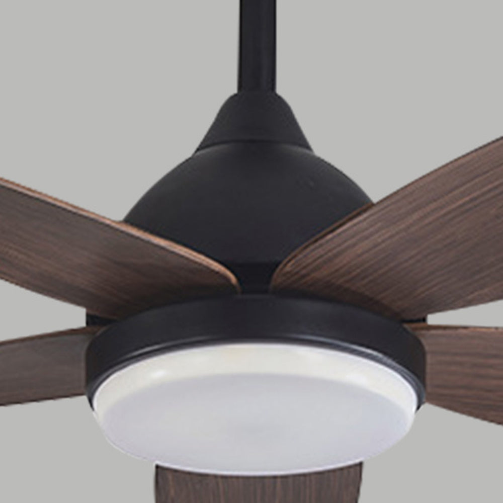 Haydn 5-Blätter Schwarzer Deckenventilator, Metall & Holz, ∅ 120CM - Lumpaz