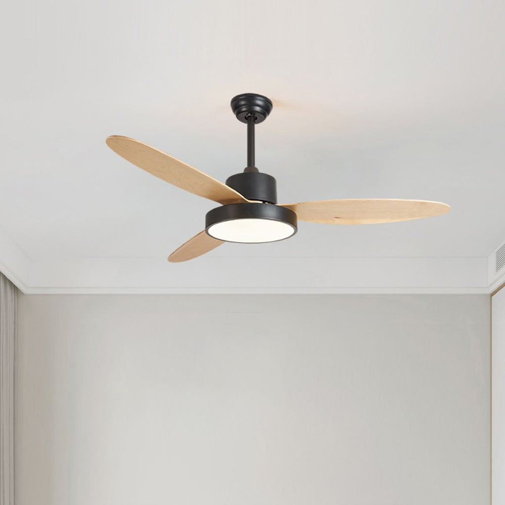 Haydn 3 Blätter Weiß & Schwarz Deckenventilator mit Beleuchtung, ∅100/120/130CM - Lumpaz