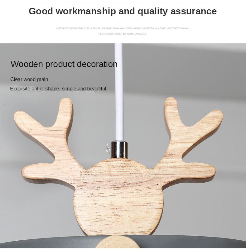 Morandi Holz LED Kronleuchter Hirschgeweih Pendelleuchte - Lumpaz