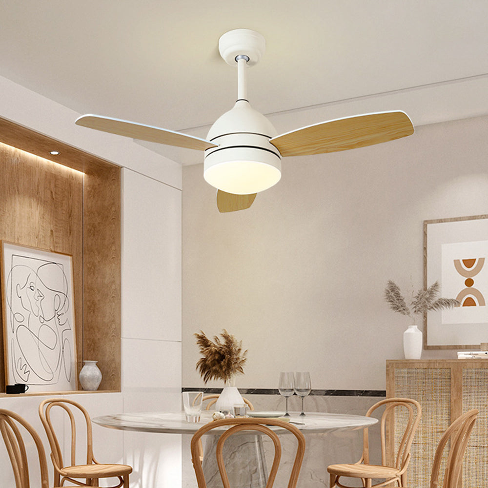 Haydn 3-Blatt-Deckenventilator mit Beleuchtung, Metall & Holz, 2 Farbe, ∅107CM - Lumpaz