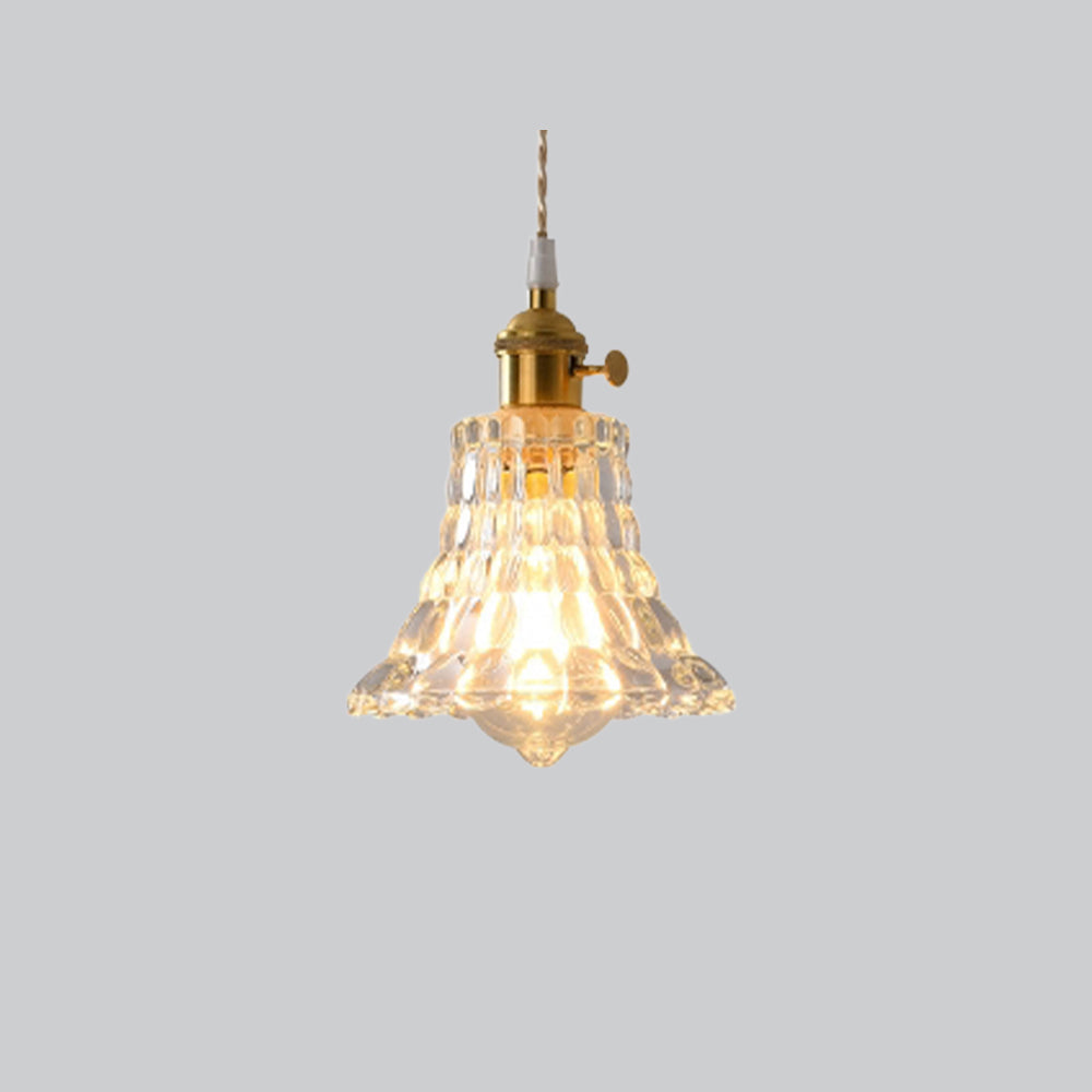 Hailie Künstliche Vintage-Pendelleuchte, 7 Stile, Messing & Glas - Lumpaz