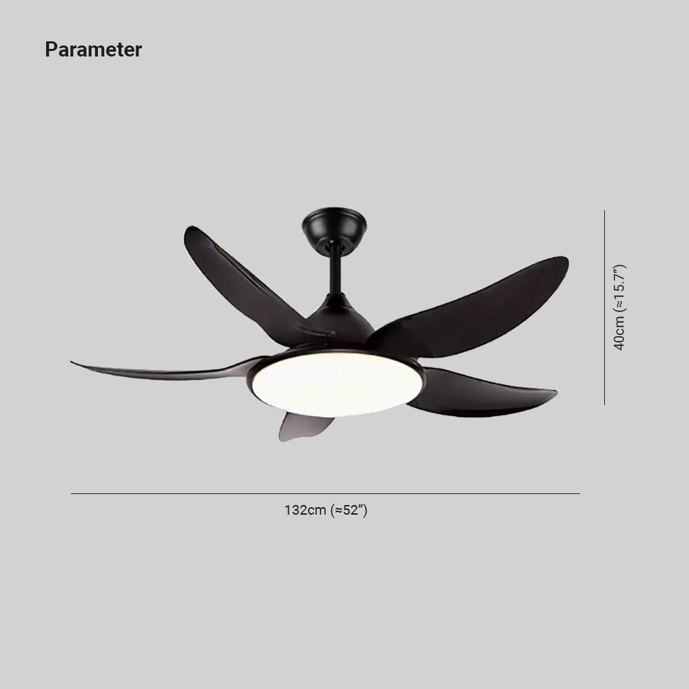 Haydn 5-Blätter Grundlegender Dicker Deckenventilator, 2 Farben, Metall & ABS, ∅132CM - Lumpaz
