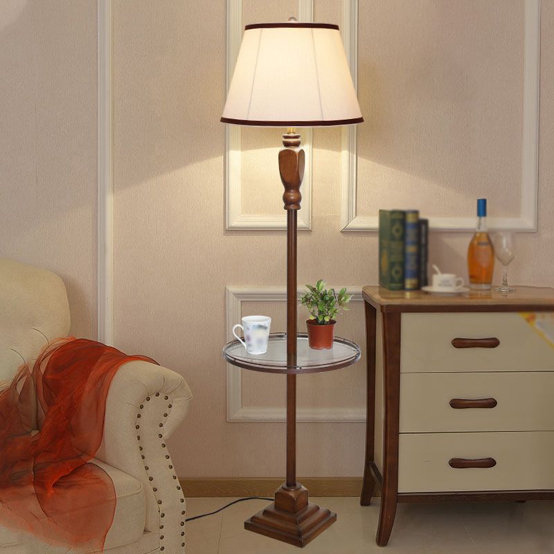 Eryn Braune Stehleuchte, Metall&Stoff, 2 Stile, 163CM Lang - Lumpaz