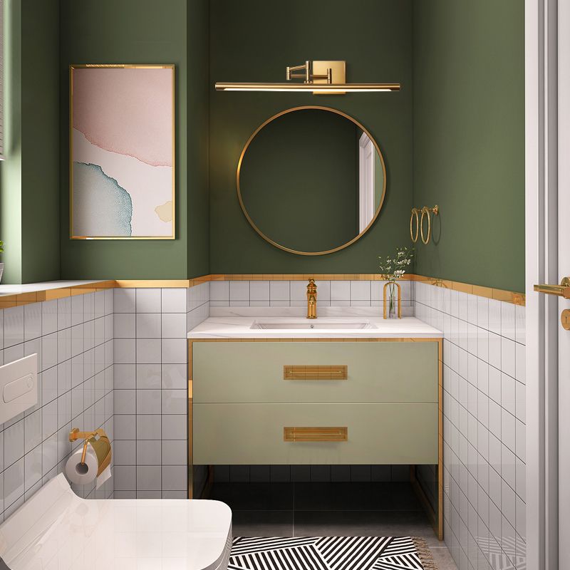 Edge Verstellbare Goldene Spiegelfront Waschtisch-Wandleuchte, Metall, 41/60/80CM Lang - Lumpaz