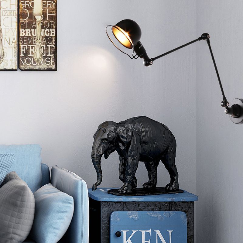 Brady Black Bowl Verstellbare Wandleuchte, Metall, 2 Farben - Lumpaz