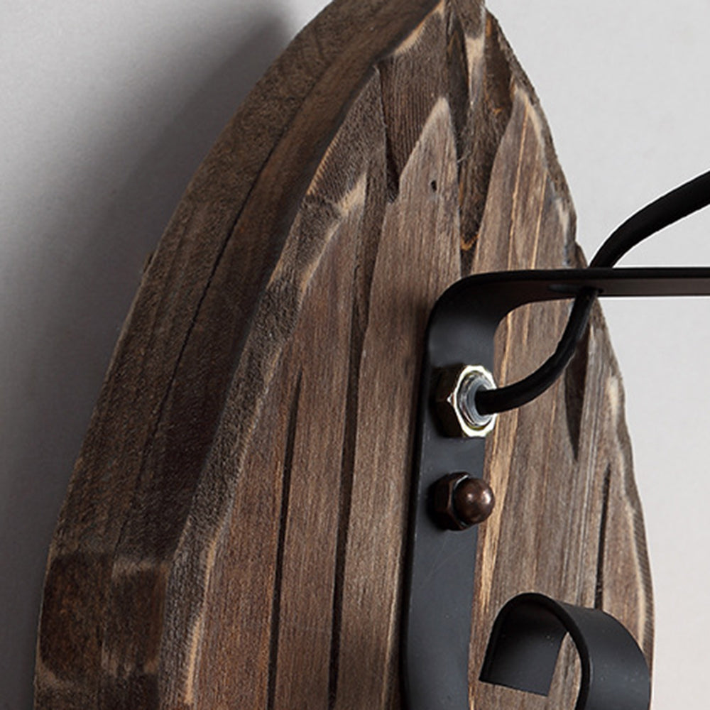 Austin Blatt Laterne Wandleuchte, Holz & Metall - Lumpaz