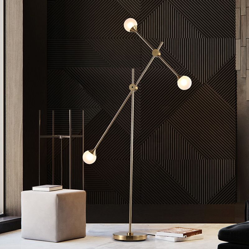 Valentina Kugel Schwenkbare Stehlampe, 3-flammig, 140CM Lang - Lumpaz