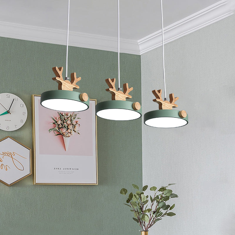 Morandi Holz LED Kronleuchter Hirschgeweih Pendelleuchte - Lumpaz