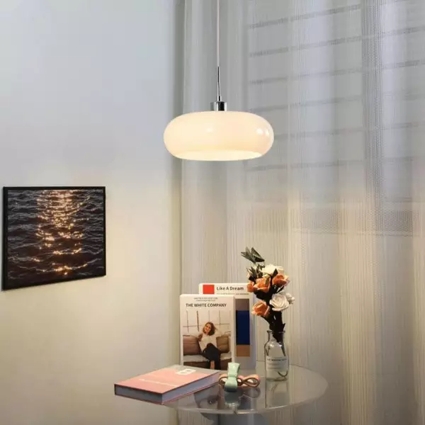 Hailie Brot Form Glas Pendelleuchte, 2 Farbe, ∅28CM - Lumpaz