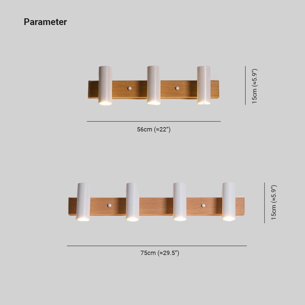 Ozawa Drehbar Spiegelfront Wandleuchte Strahler, 2 Farben, 3/4-flammig, 56/75CM Lang - Lumpaz