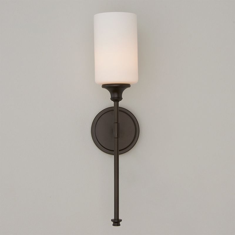 Leigh Milchglas-Spiegelfront Wandleuchte, 2 Farben, 50CM Lang - Lumpaz