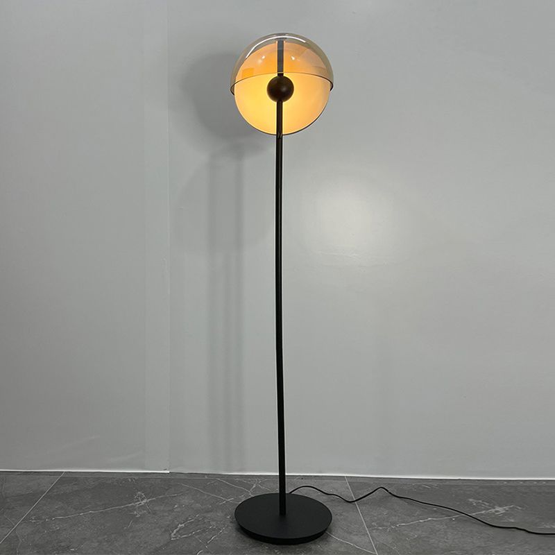 Salgado Geometrische Schwarze & Bernsteine Stehleuchte, Metall & Glas, 155CM Lang - Lumpaz