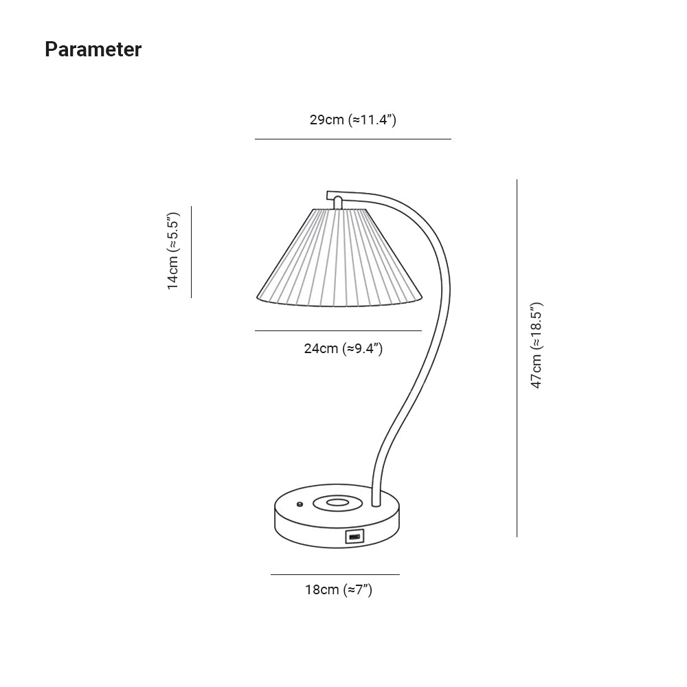Ozawa Plissierte Tischlampe, 2 Farben - Lumpaz