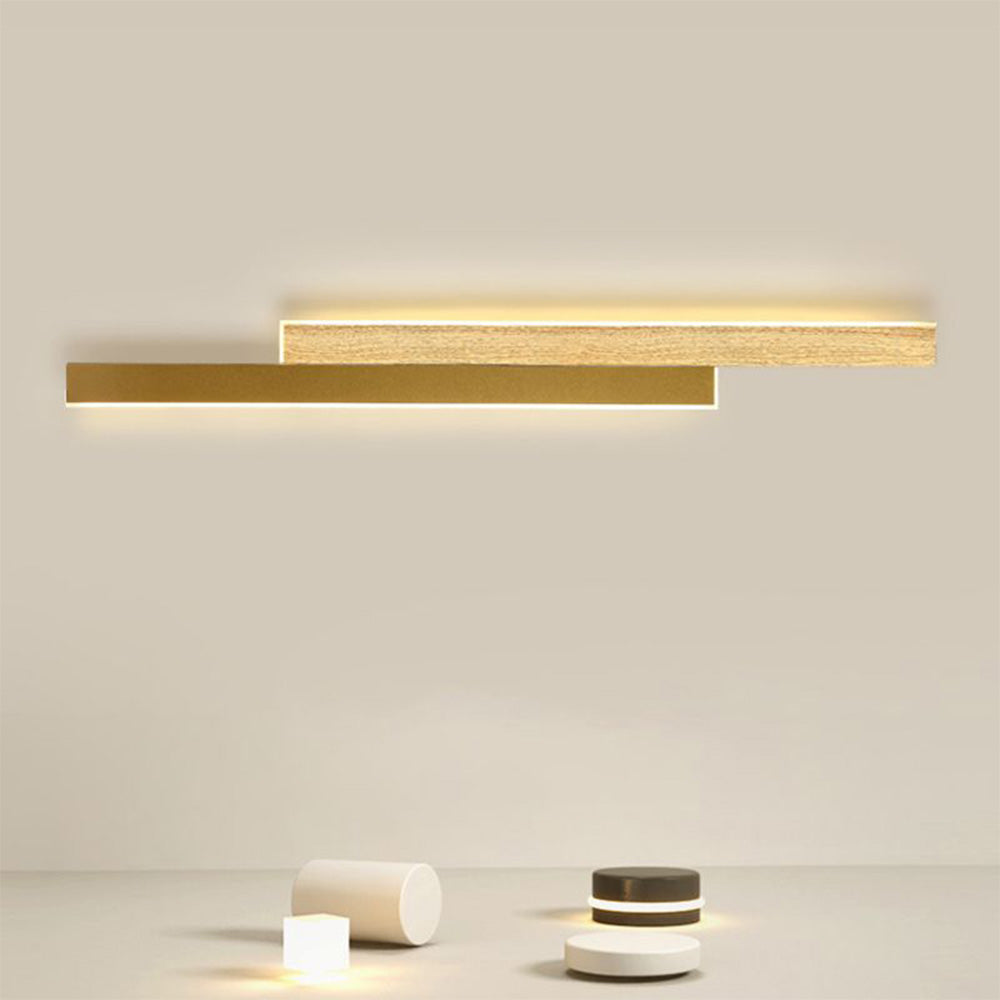 Ozawa Doppellinie Wandleuchte aus Holz, L40/60/100CM - Lumpaz